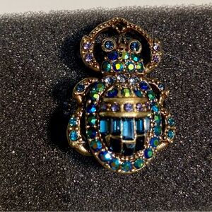 Heidi Daus "Far Cry From Shy" Crystal Scarab Ring